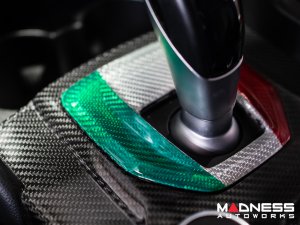 Alfa Romeo Giulia Shift Gate Trim Panel - Carbon Fiber - Pre '20 - Italian Theme - Feroce Carbon 